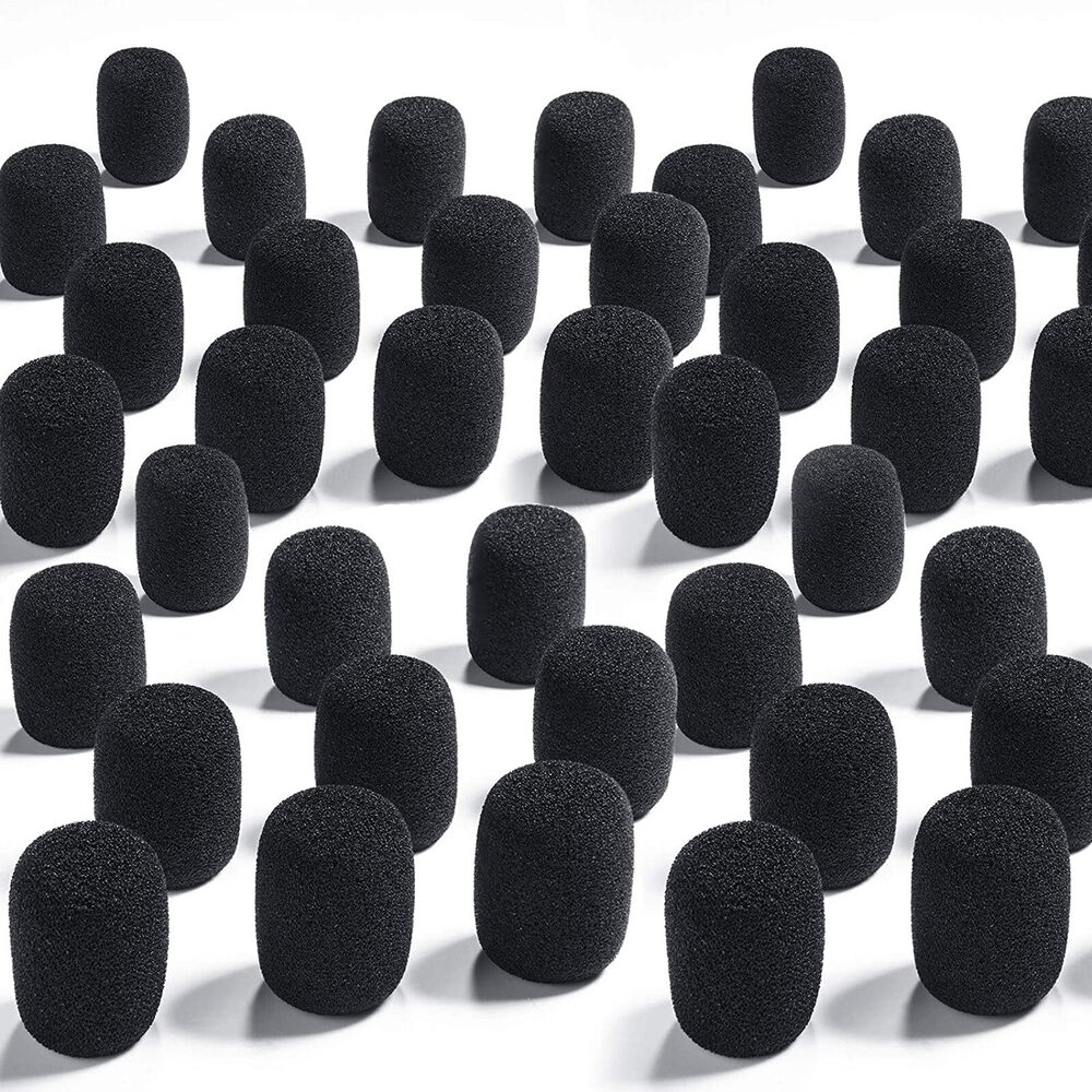 10 Pcs 30x20x8MM Mini Microphone Headset Windscreen Sponge Foam Mic Cover