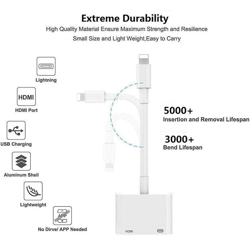 HDMI Digital TV AV Adapter Cable to Adapter For iPad iPod iPhone Series HD 1080P