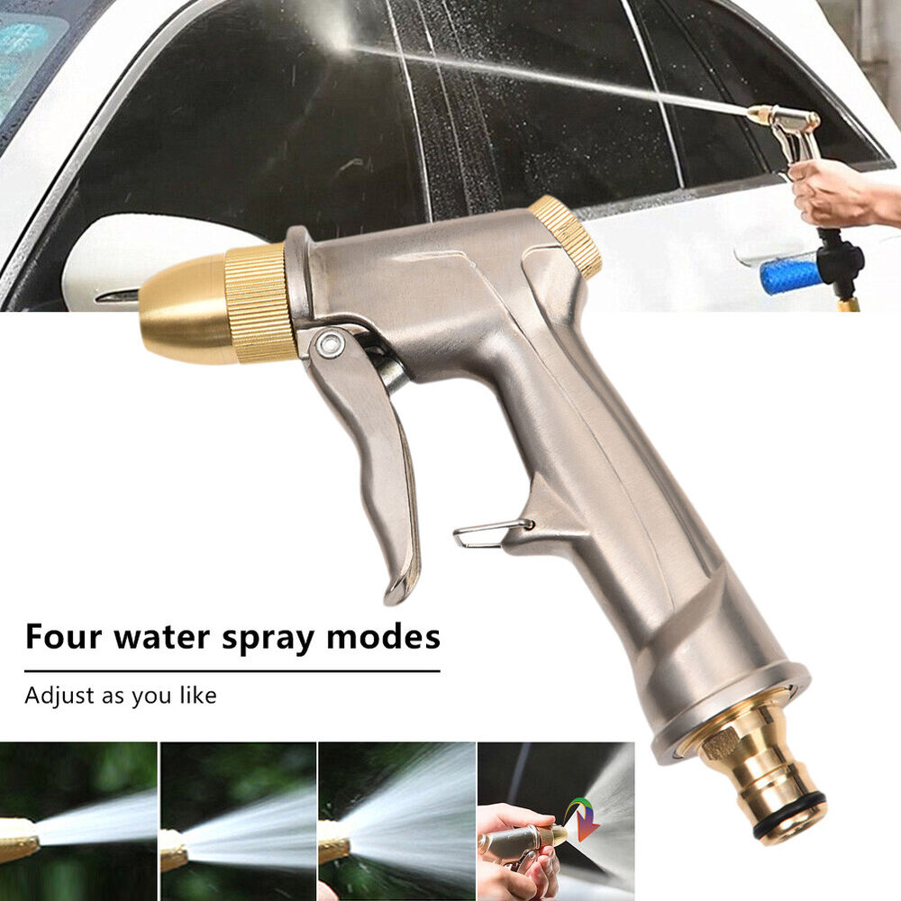 High Pressure Water Spray Gun Brass Nozzle Garden Hose Pipe Lawn Car Wash