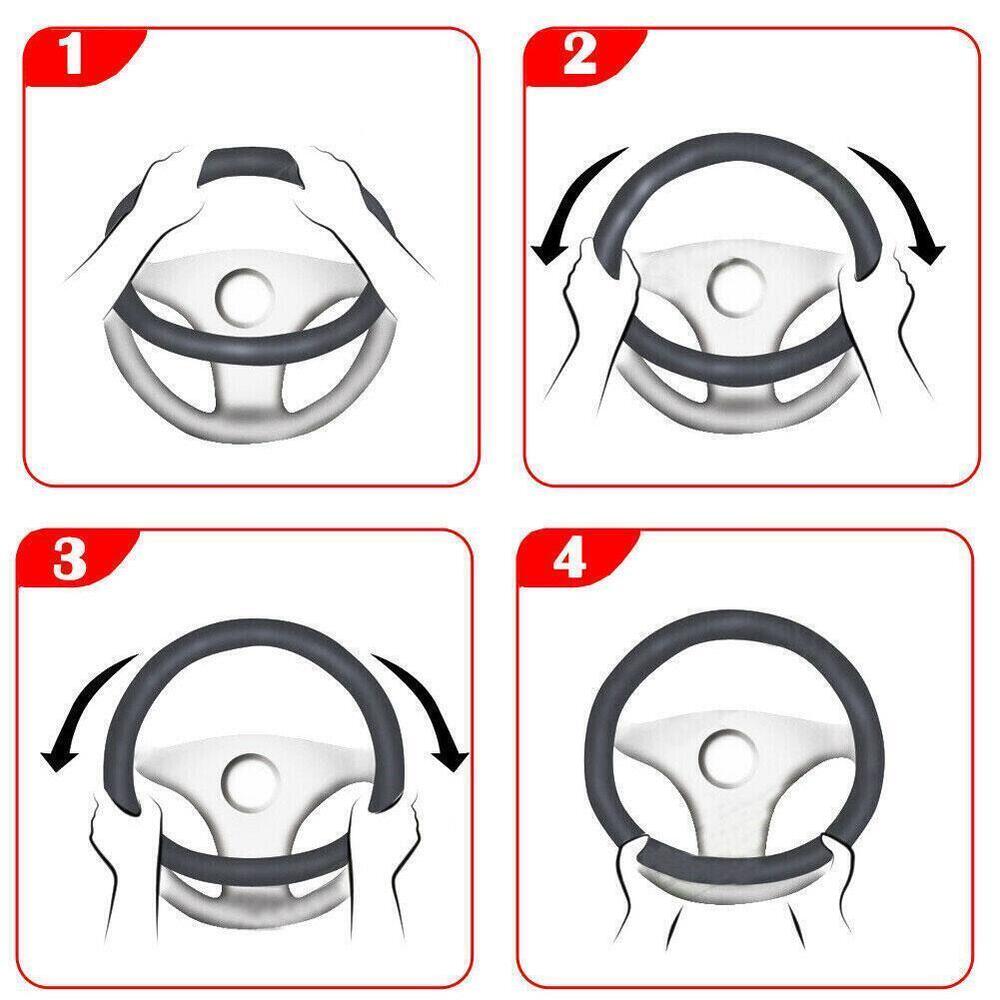 Leather Car Steering Wheel Cover Anti-slip Accessories 38CM/15inch>`~ M8F4