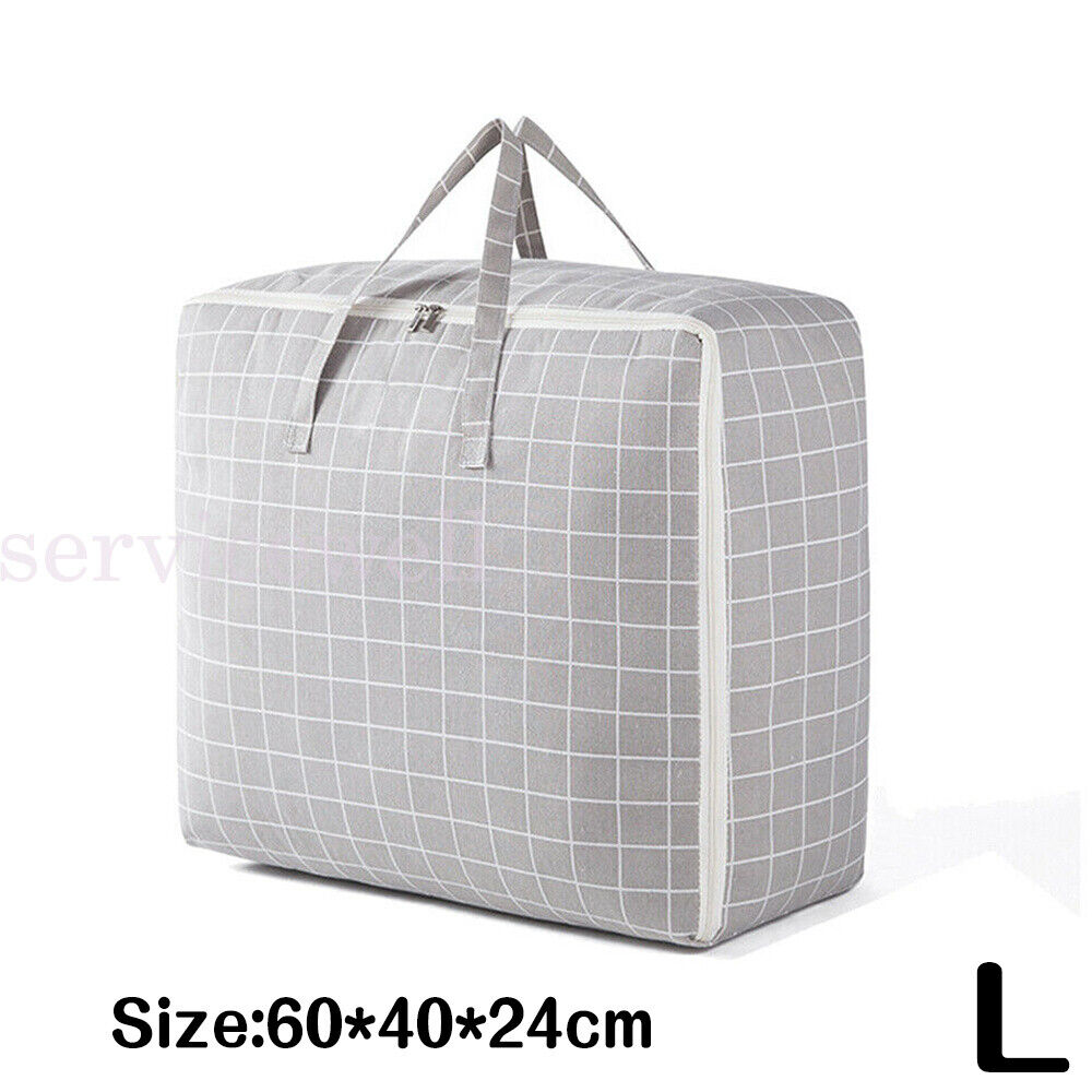 Waterproof Clothes Quilt Blanket Storage Bag Cotton Linen Organizer Zipper Bags