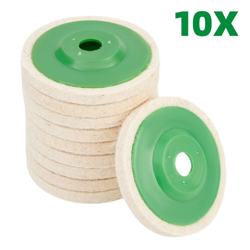 10X Wool Buffing Disc 4" Finishing Wheel Polishing Pads Buffer for Angle Grinder