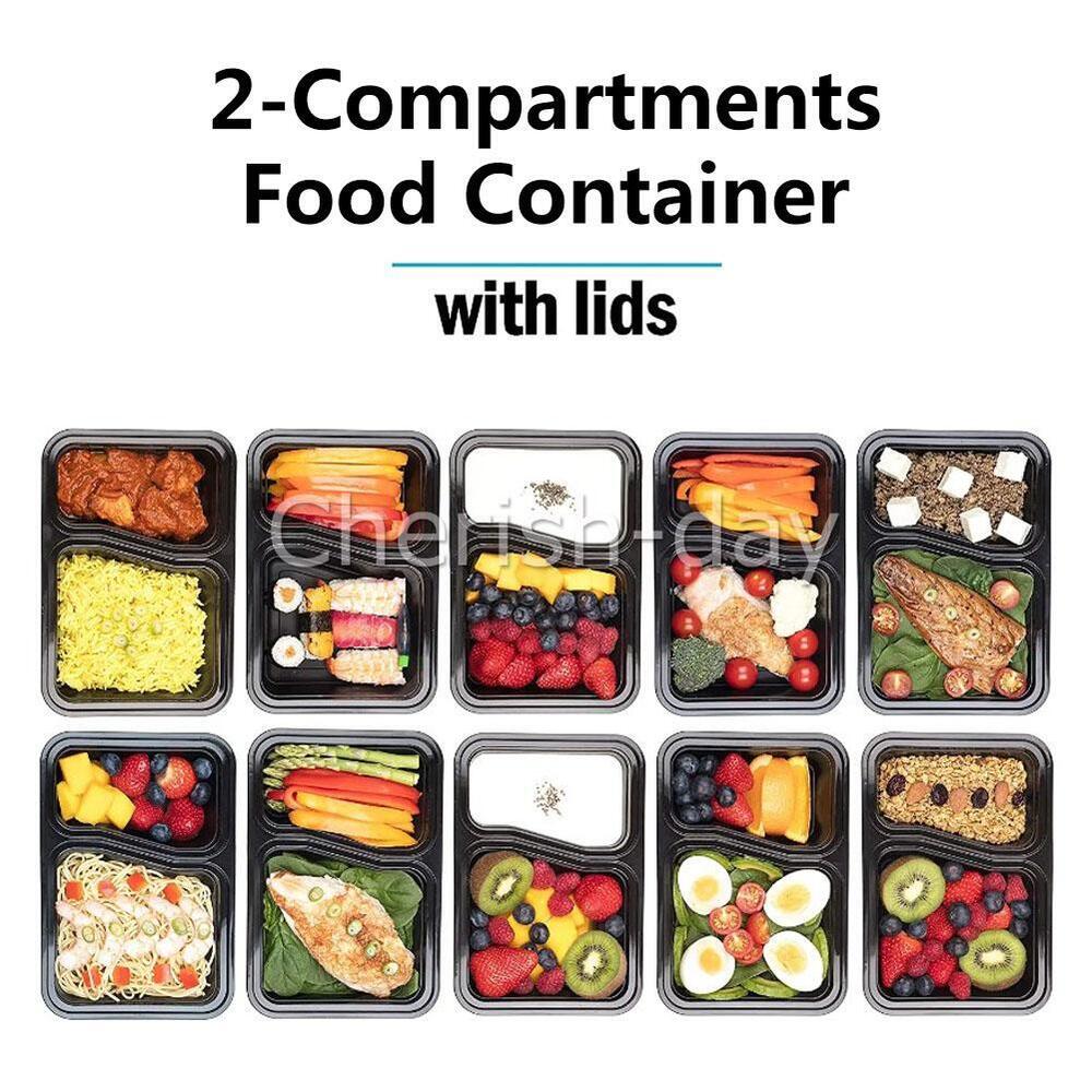 30PCS Meal Prep Food Containers Microwave Safe Lunch Storage Boxes+LIDS 1000ML