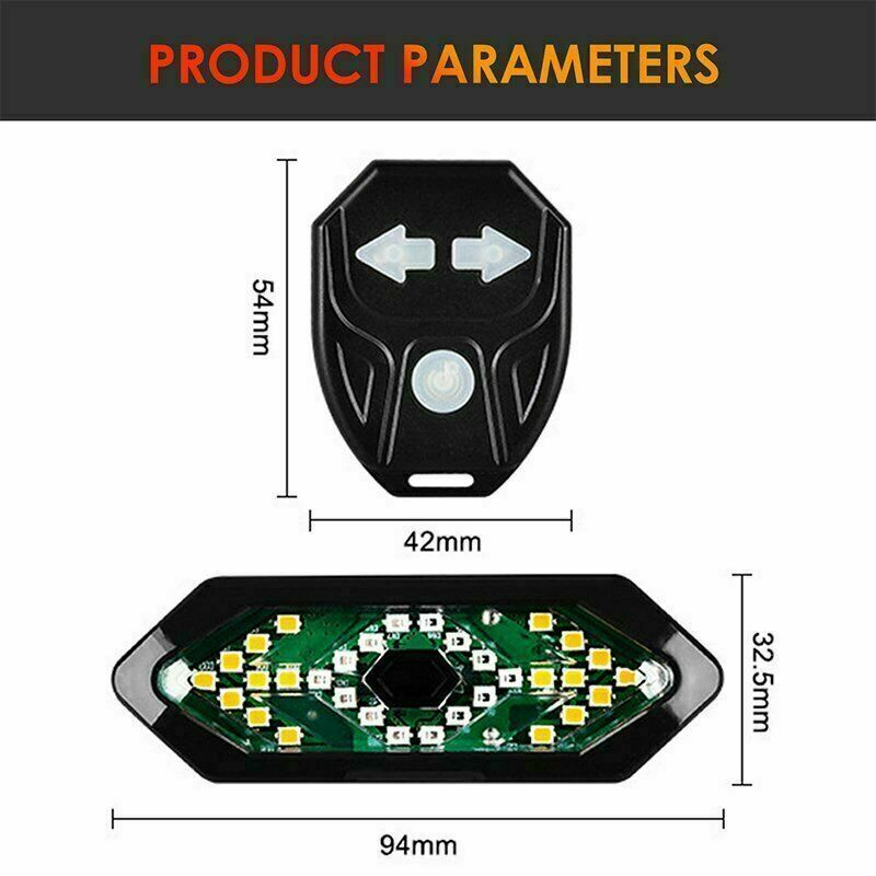 Wireless Remote Bike Rear Light LED Indicator Bicycle Turn Signal Taillight XL