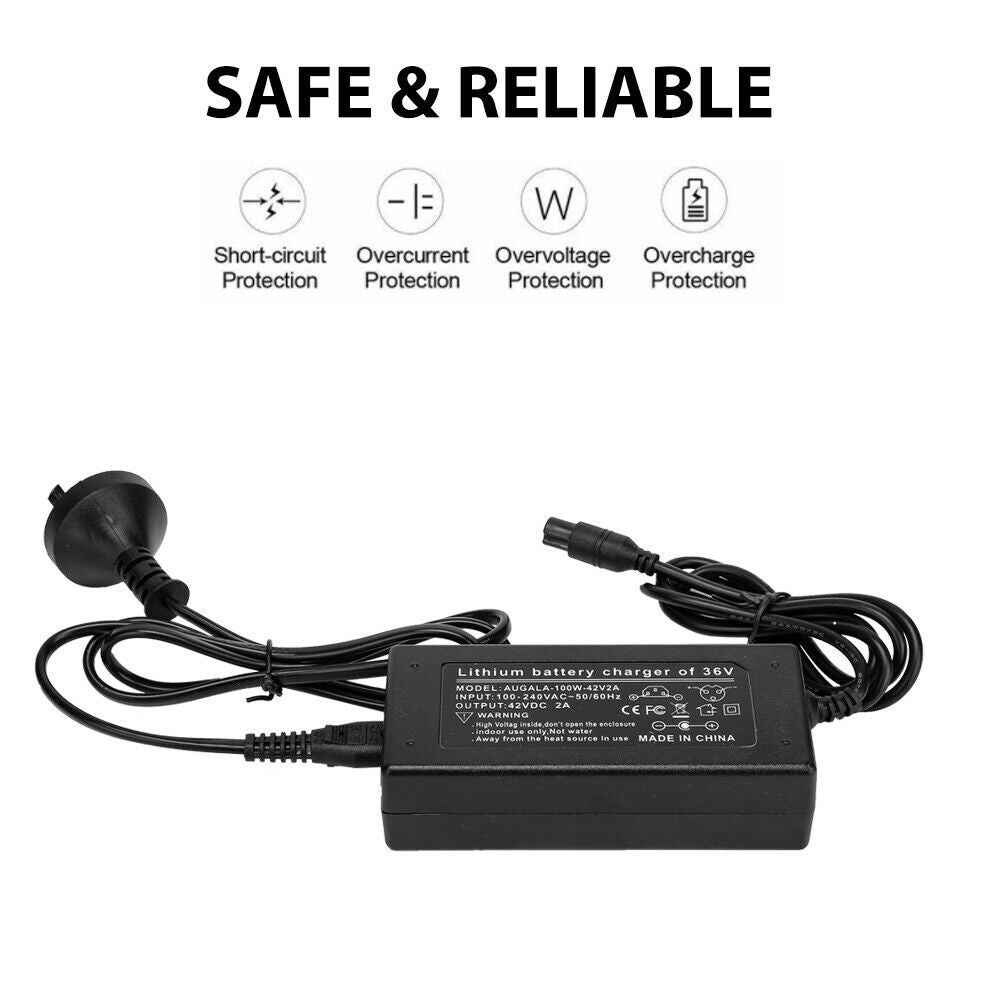 42V 2000mA 3 pin Charger AC Adapter For Hoverboard Segway Electric Scooter