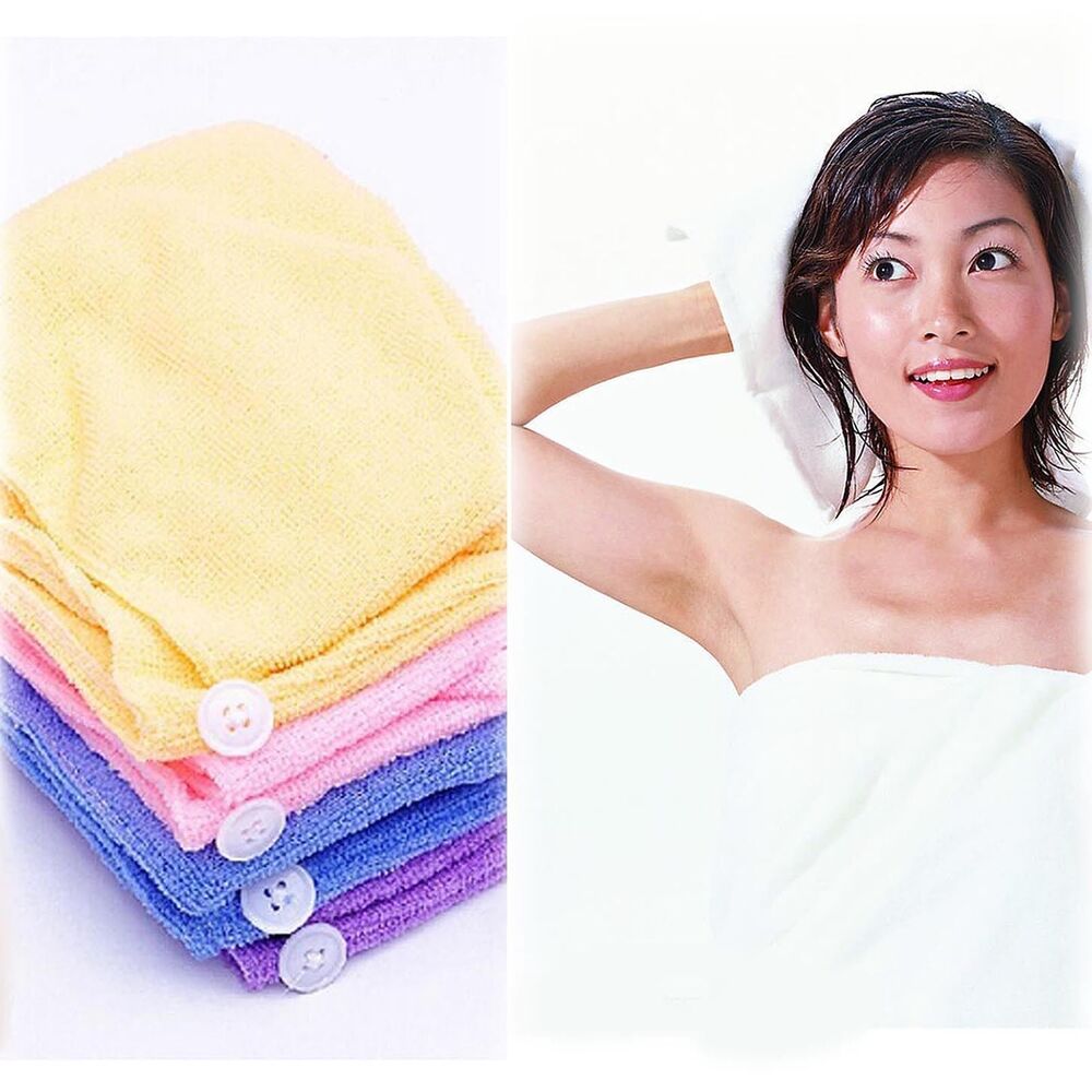 2x Magic Hair Drying Wrap Cap Microfibre After Shower Turban Towel Quick Dry Hair