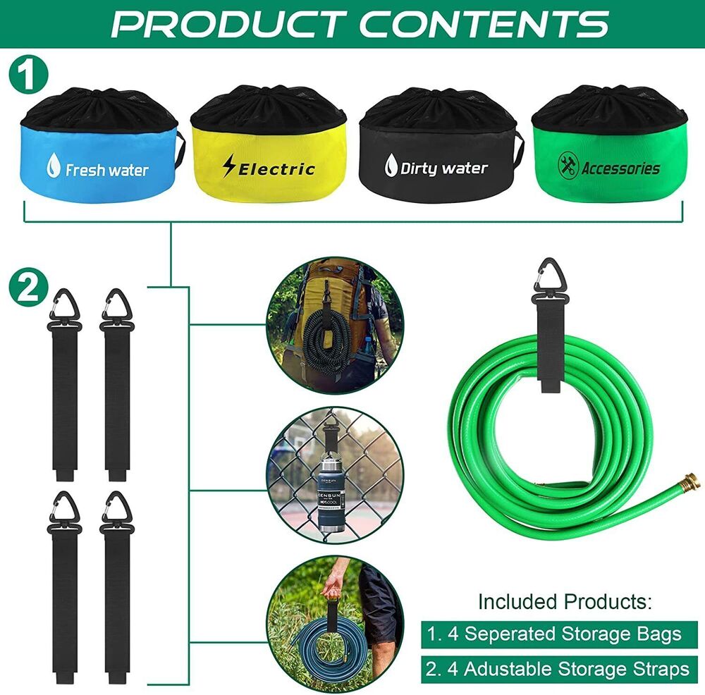 Hose Bag Caravan Camping RV Cable Organizer Water Hose Electrical Cords Storage