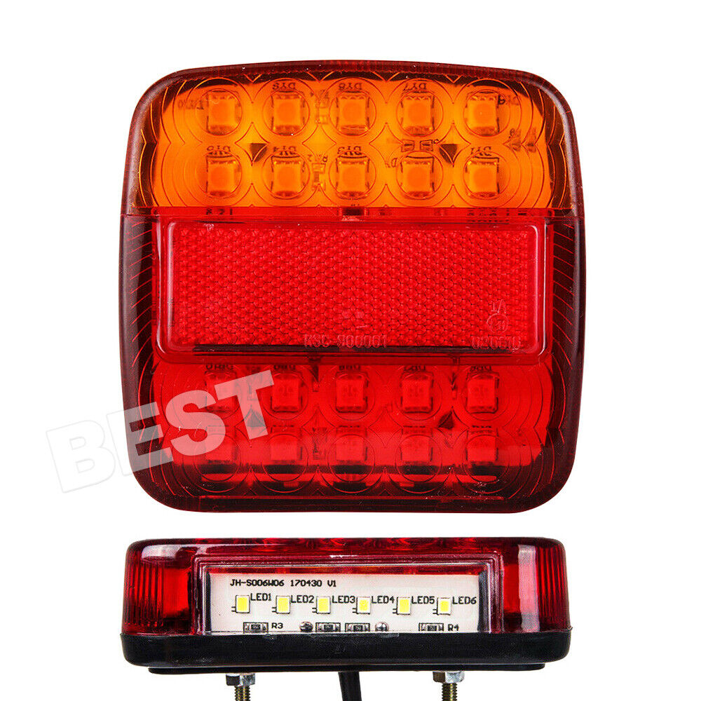 2X Trailer tail lights 26 LED Stop Tail Lights Kit Submersible Boat Truck Lamp