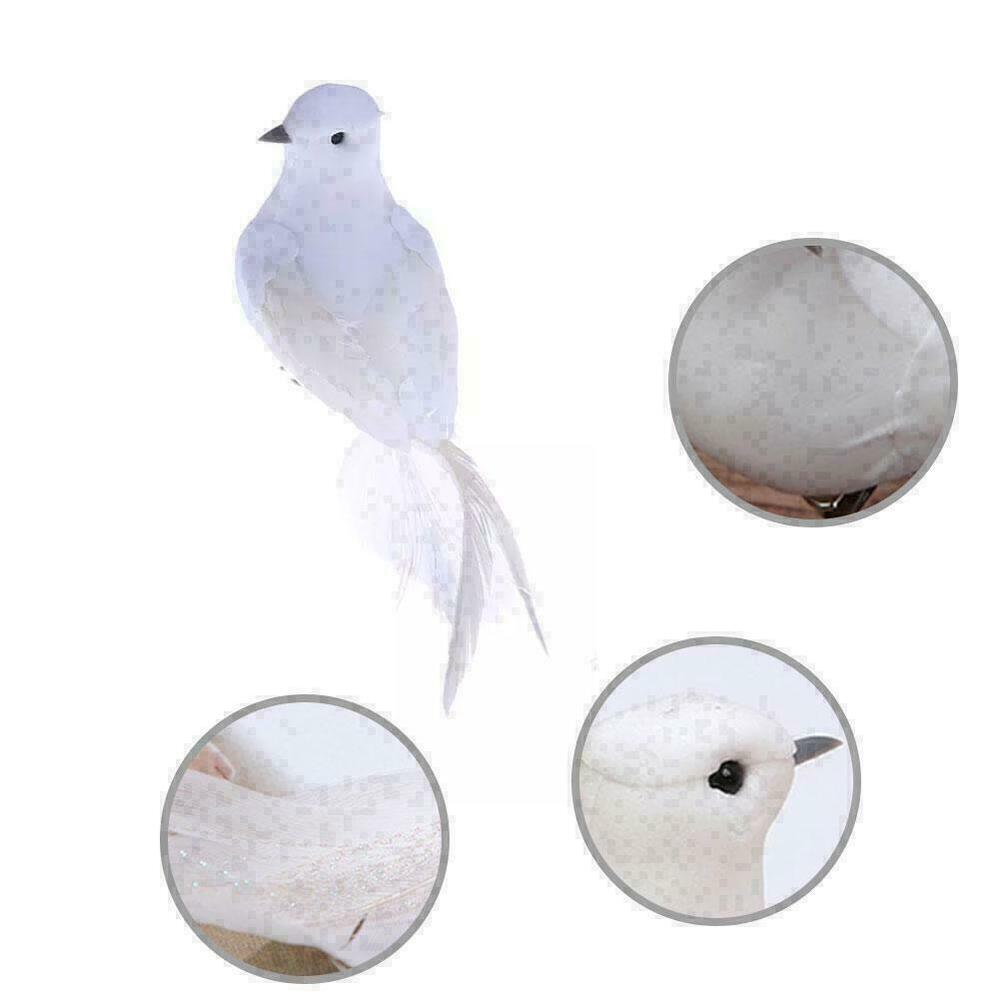 White Doves Feather Artificial Foam Lover Peace Doves Decor S2W0 Bird Home Q7N5