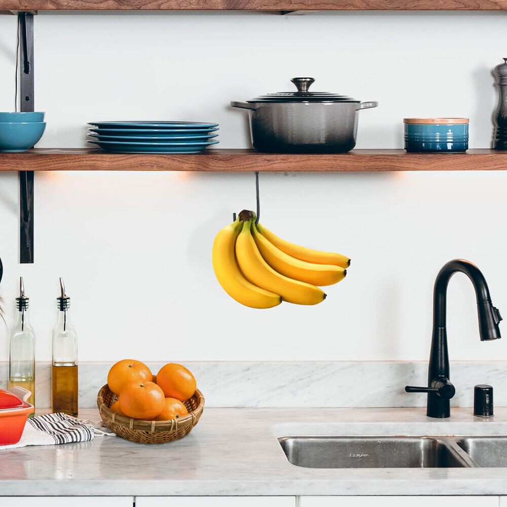 Under Cabinet Banana Hook with Pre-drilled Holes Banana Hanger for Kitchen Items