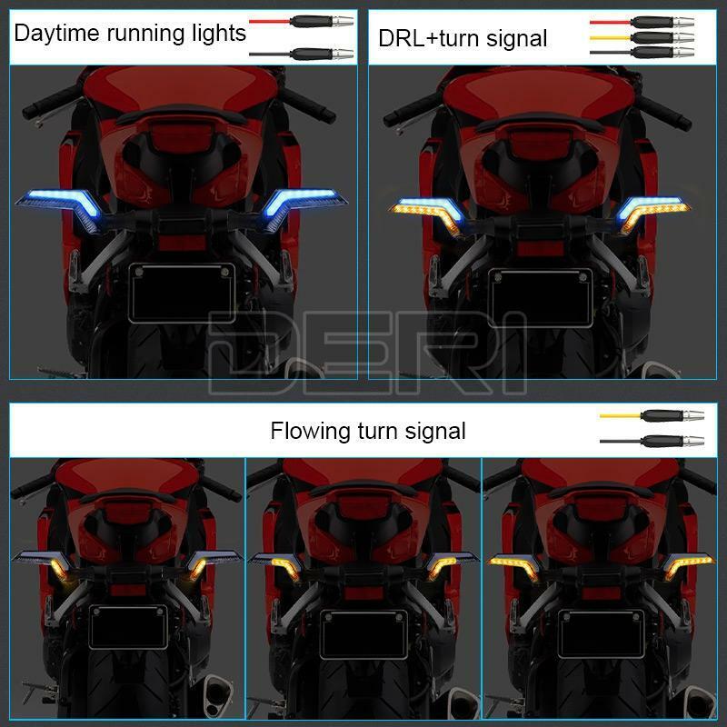 2x Motorcycle Turn Signal LED Blue Blinker Indicator Lights Amber Flowing Lamp