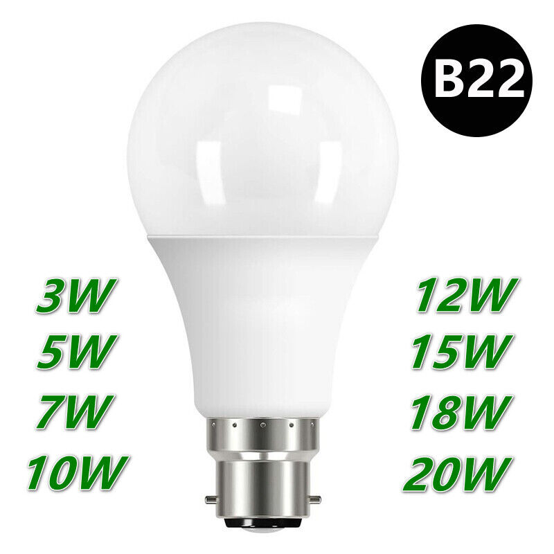 B22 LED Light Bulbs Globe Energy Saver Warm Cool White 3W 5W 10W 15W 20W 25W