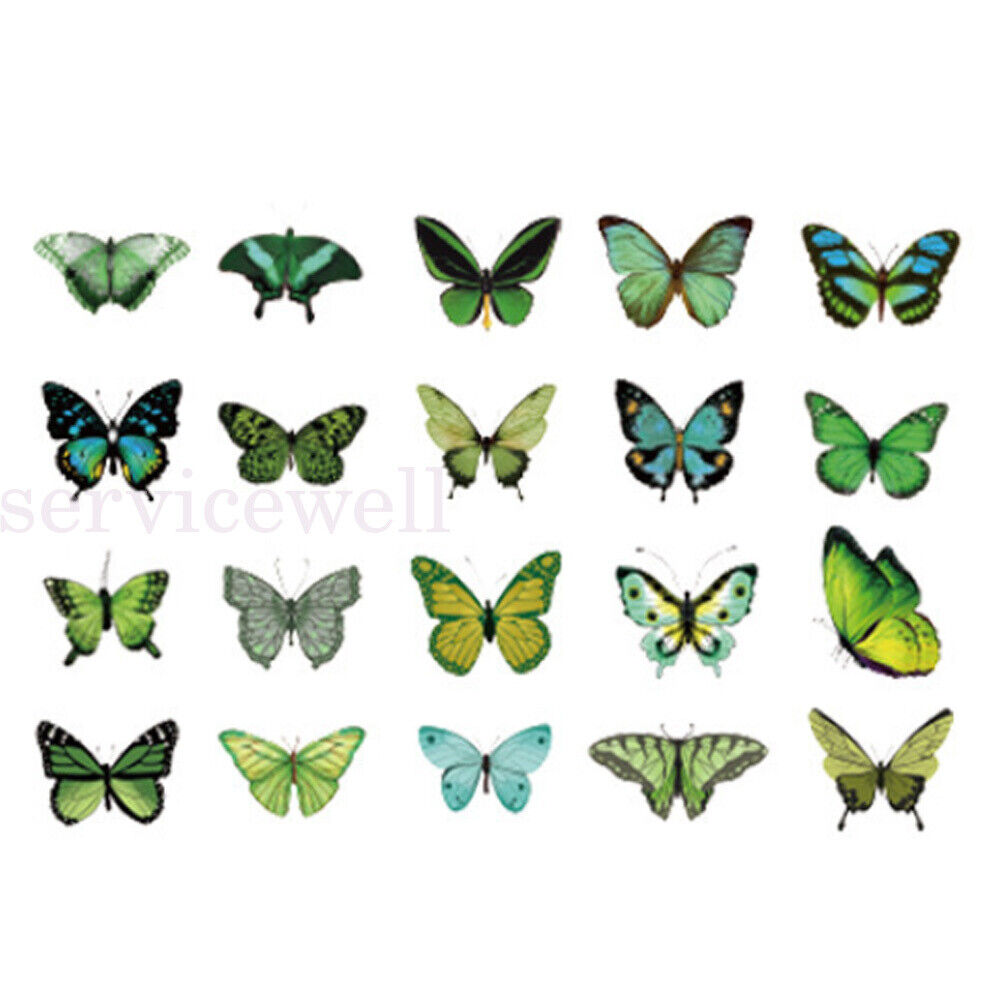 40Pcs 20 Style Butterfly Sticker With Adhesive Planner Album Journal Stationery