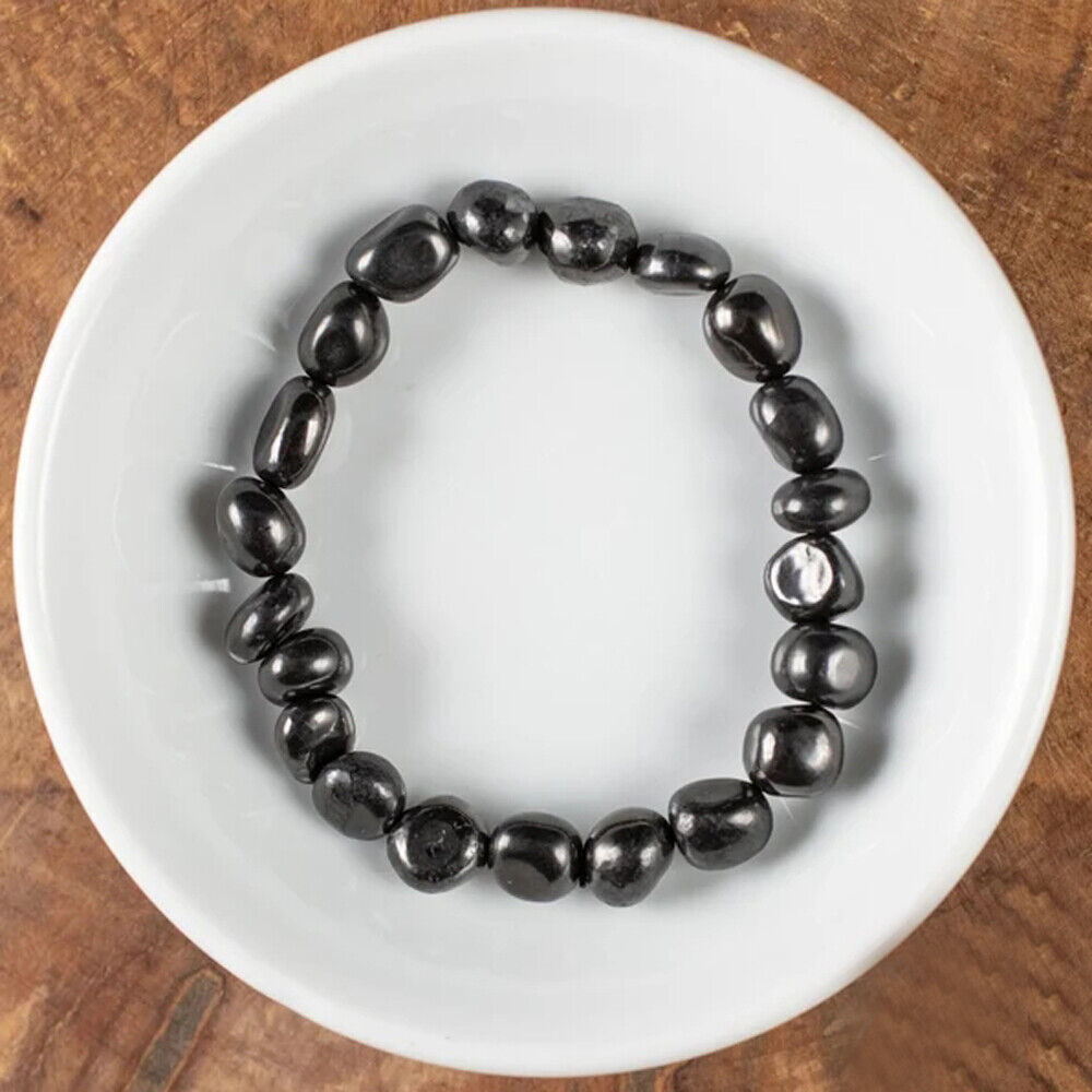 Shungite Bracelet Elite Shungite Bead Bracelet Stretchy Radiation Karelia