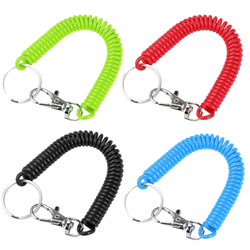 Retractable Coiled Fishing Lanyard Safety Rope Tether Grippers Rods Camping Tool