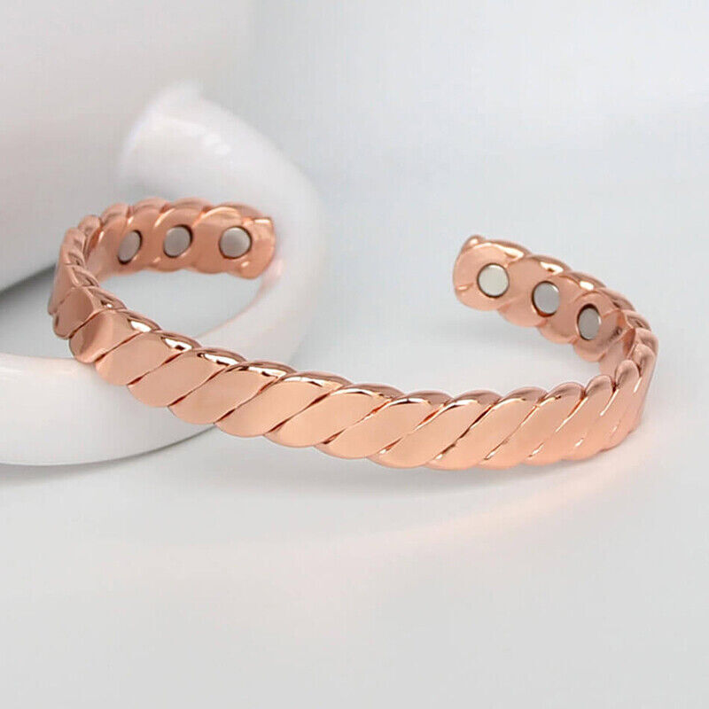 Men Women Copper Magnetic Bracelet Therapy Relief Arthritis Pain Healing Bangle