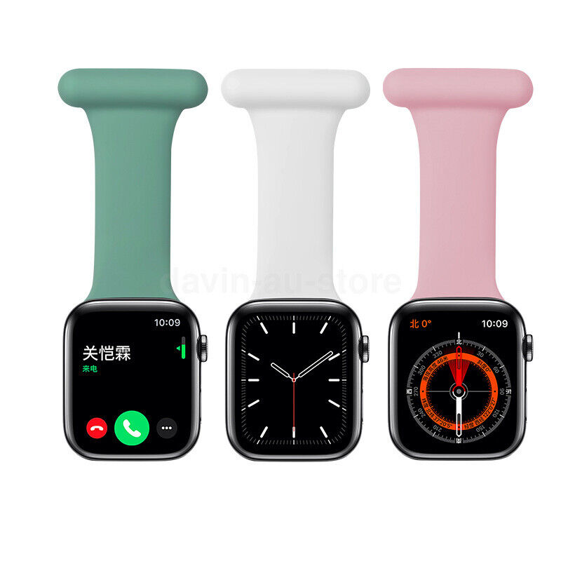 For Apple Watch 7 6 SE 5 4 3 2 1 Silicone Strap Band+Case Fob For Nurses Doctors