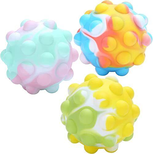 3x Stress Balls Fidget Toys for Kids Adults Push it Pop 3D Popper Sensory Gifts