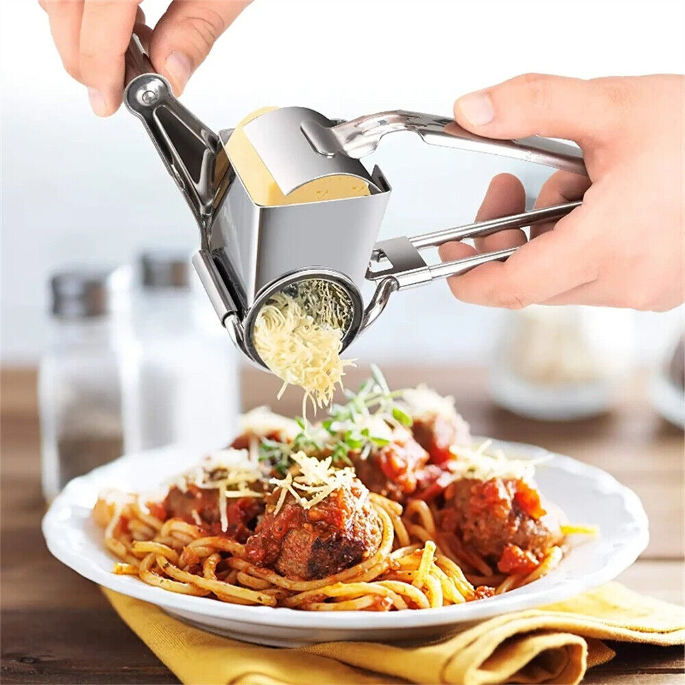 4 Set Multifunction Rotary Cheese Grater Hand Held Cut Slicer Stainless Steel