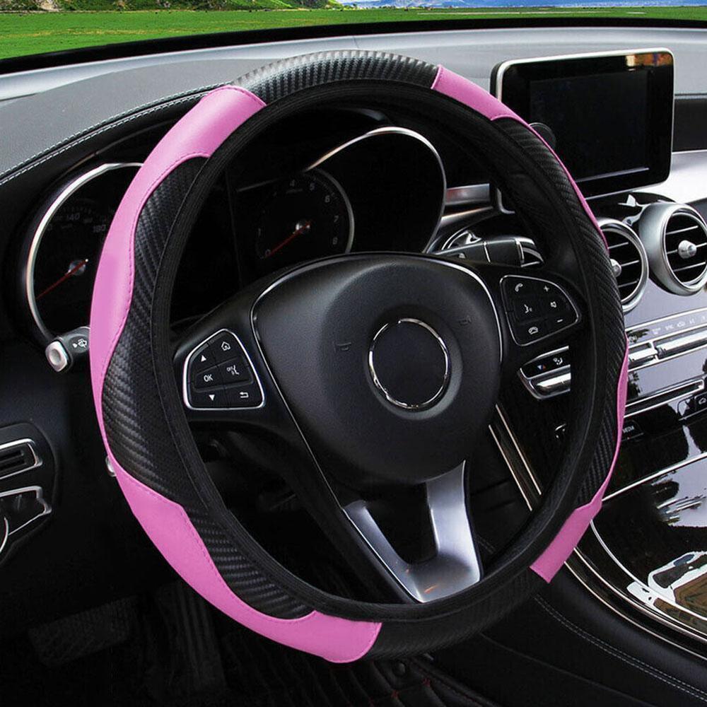 Leather Car Steering Wheel Cover Anti-slip Accessories 38CM/15inch>`~ M8F4