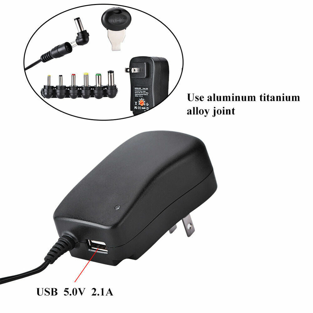 LED Power Supply Adapter 3V/4.5V/5V/6V/7.5V/9V/12V Universal AC/DC Plug-in 30W