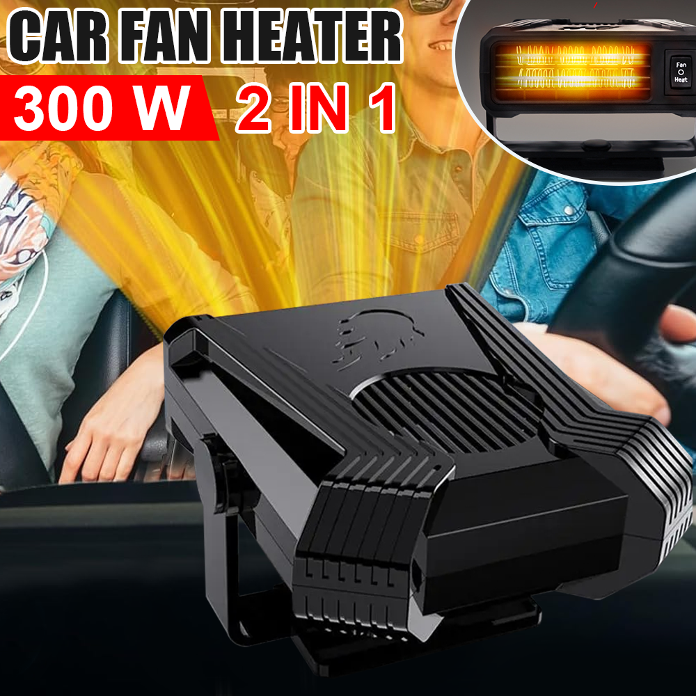 Portable Car Fan Heater Vehicle Heating Windscreen Defroster Demister 12V 300W