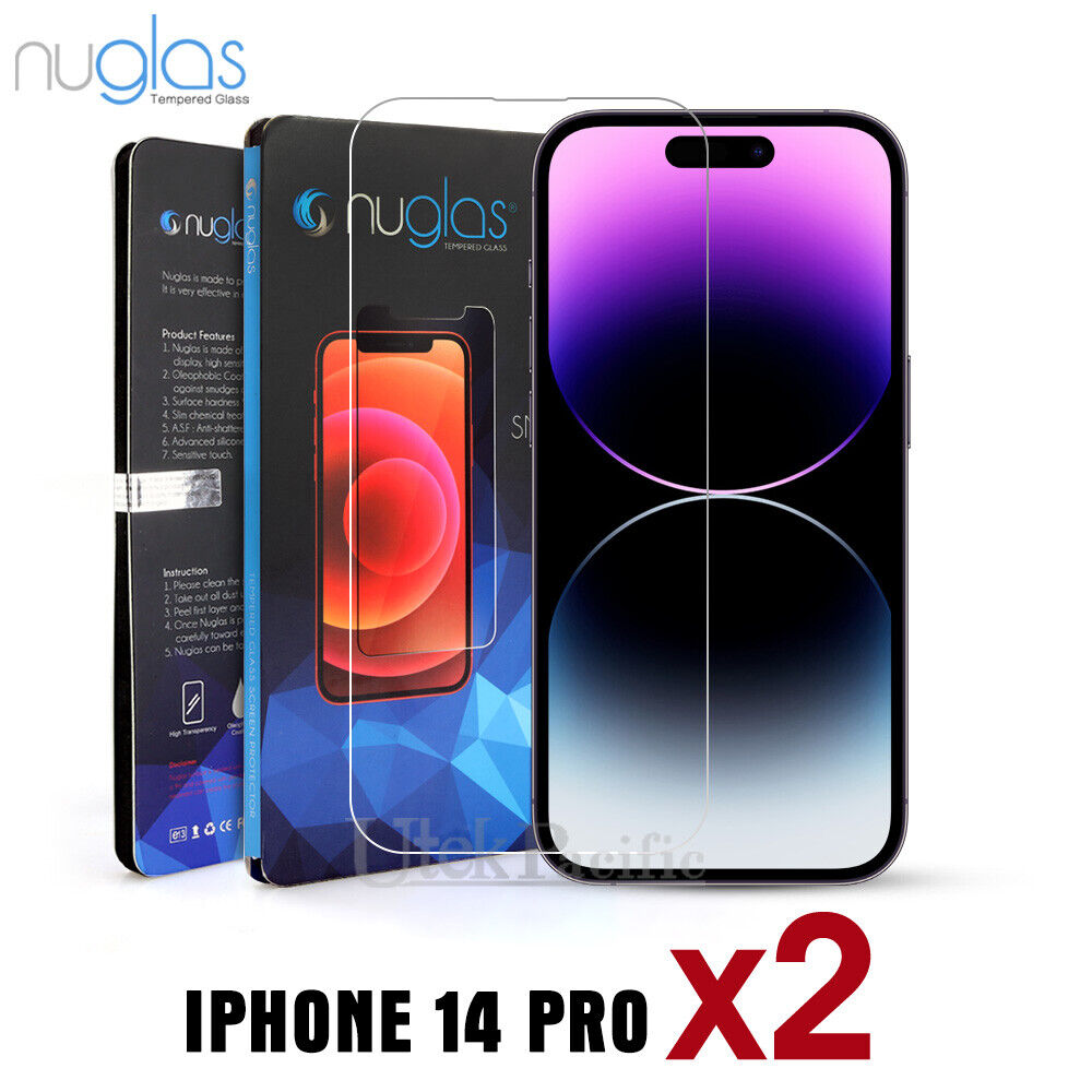 2xFor iPhone 15 14 13 12 11 Pro XS Max XR 8 Plus Tempered Glass Screen Protector