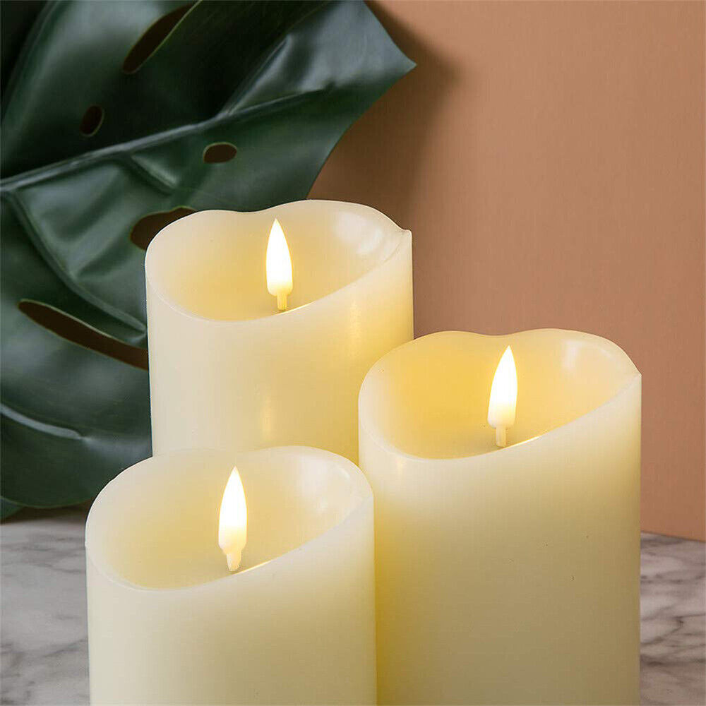 3x LED Battery Operated Tea Light Candles Wedding Party Realistic Candless Decor