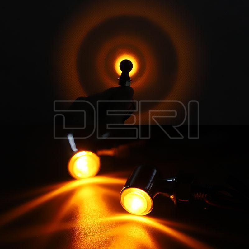 4x Mini LED Motorcycle Turn Signal Indicators Motorbike Amber Blinker Lights