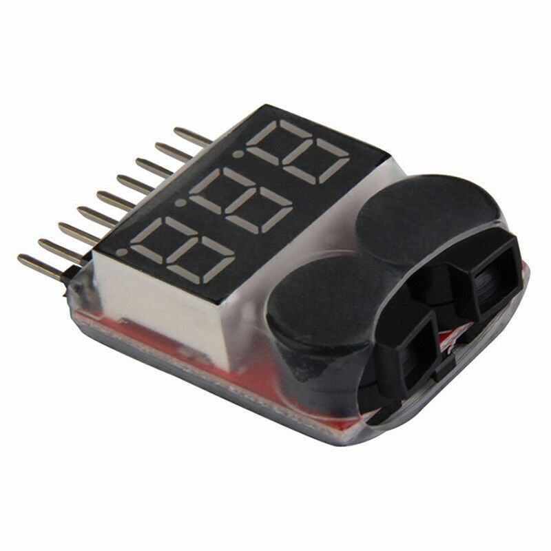 RC Lipo Battery Low Voltage Alarm 1S-8S Buzzer Indicator Tester Checker N4N2