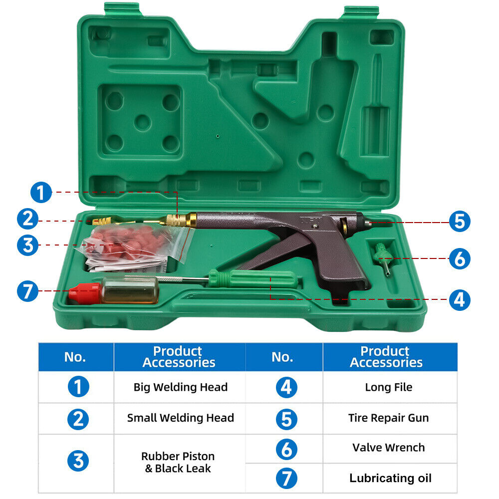 1 set Tubeless Tire Wheel Tyre Repair Kit Mushroom Plugs Vacuum Gun Probe Motorcycle