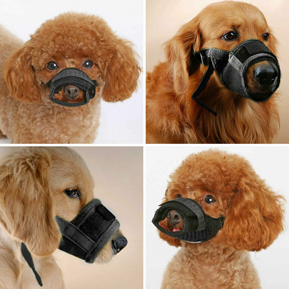 Pet Dog Adjustable Mask Bark Bite Mesh Mouth Muzzle Grooming Anti Stop Chewing