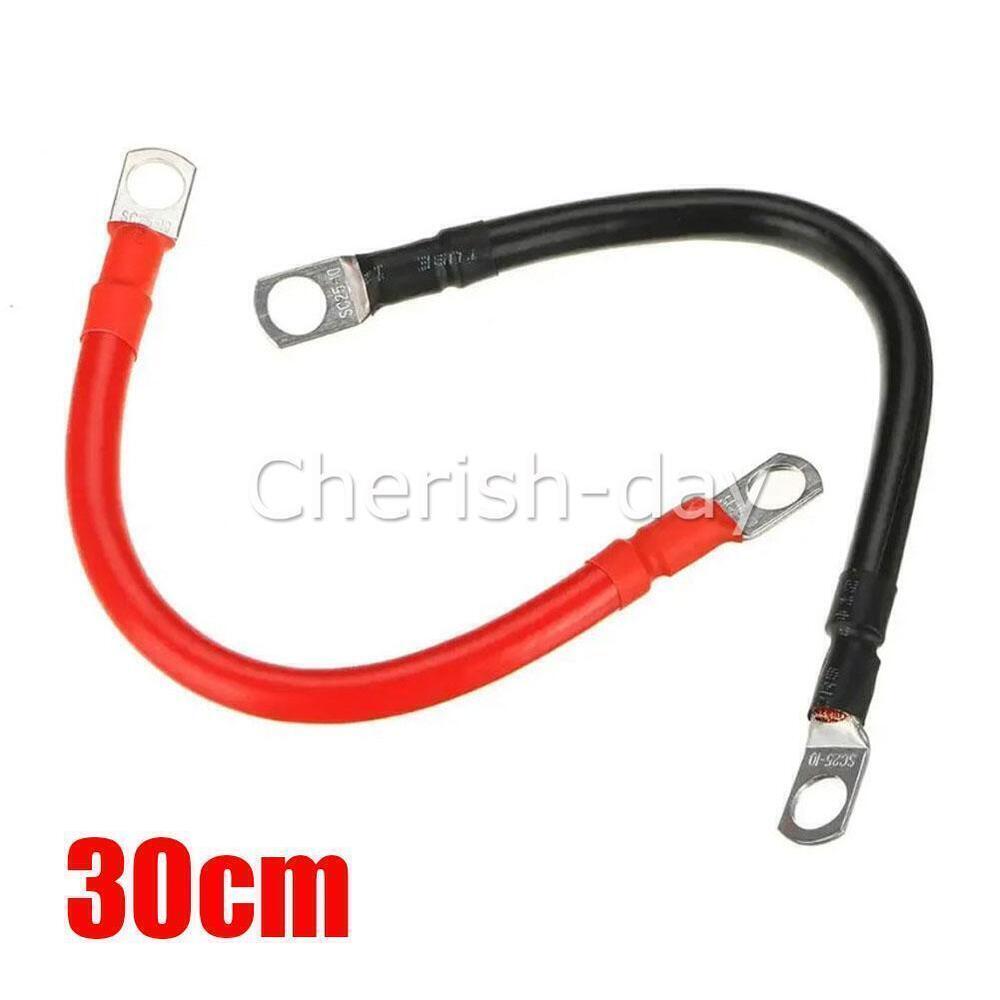 Battery Joiner Connector DC Lead Wire Cable & lugs 100A 12V 24V 30cm Red Black Z