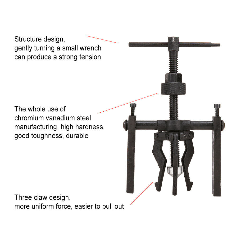 3 Jaws Bearing Puller Bushing Remover Kit Heavy Duty Wheel Gear Extractor Torque