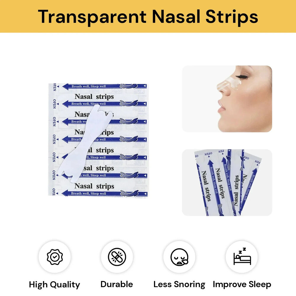 60Pcs Nasal Strip Breath Way Right Stop Snoring Easier Clear Breathe Nose Strips