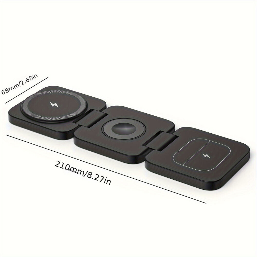 3 in 1 Foldable 15W Magnetic Wireless Charger Pad For Magsafe Apple iPhone Watch