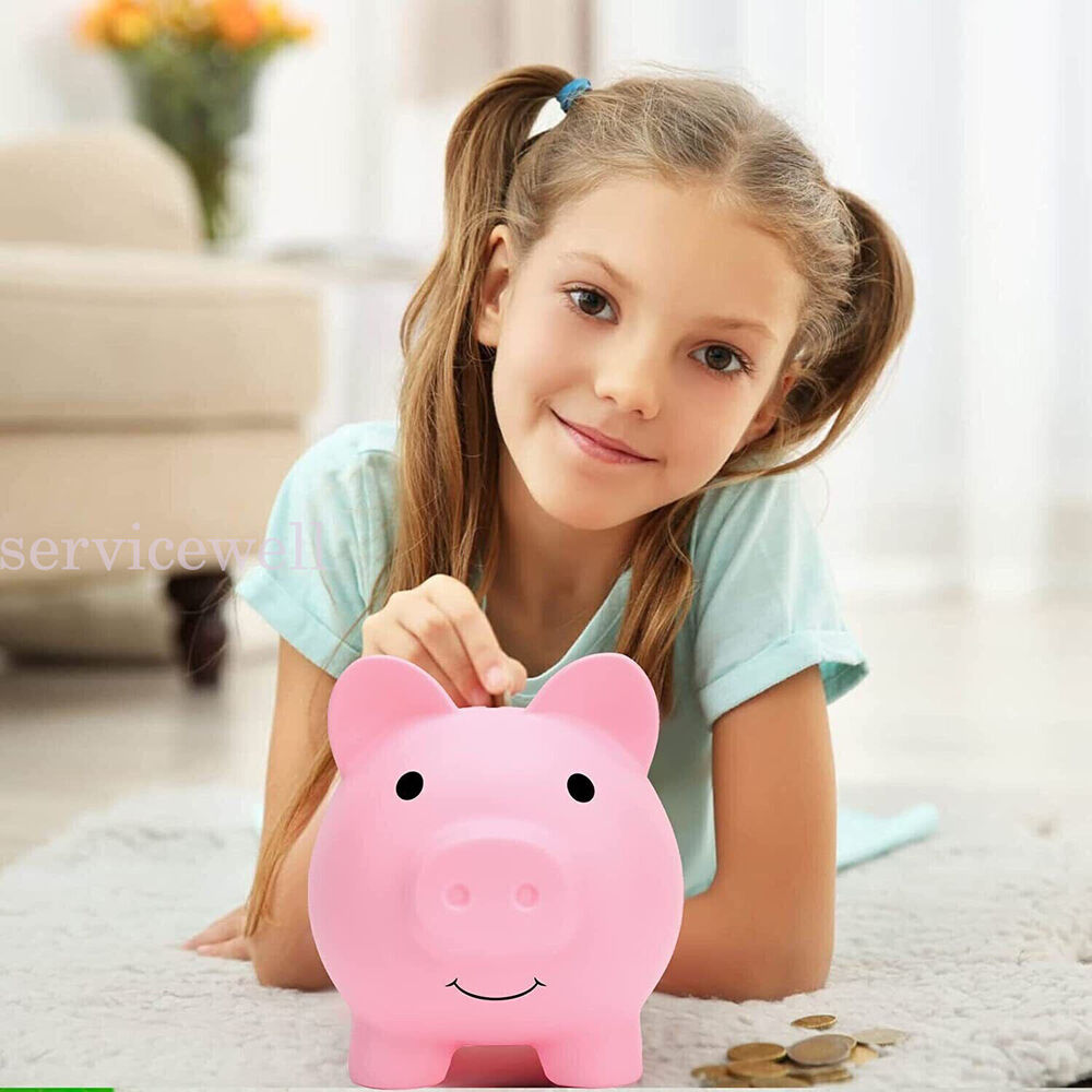 Toy Kids Gift Coin Money Save Openable Box Pig Cash Tin Piggy Bank Plastic Cute