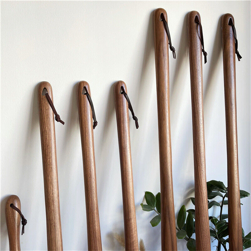 Walnut Wood Shoe Horn Professional Lazy Shoe Helper Long Handle Lifter Tool 60cm