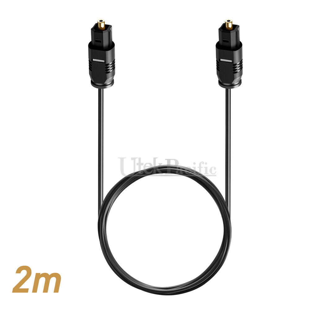 2X Ultra Premium Digital Toslink Optical Audio Cable Black Fibre Lead Cord S/PDIF