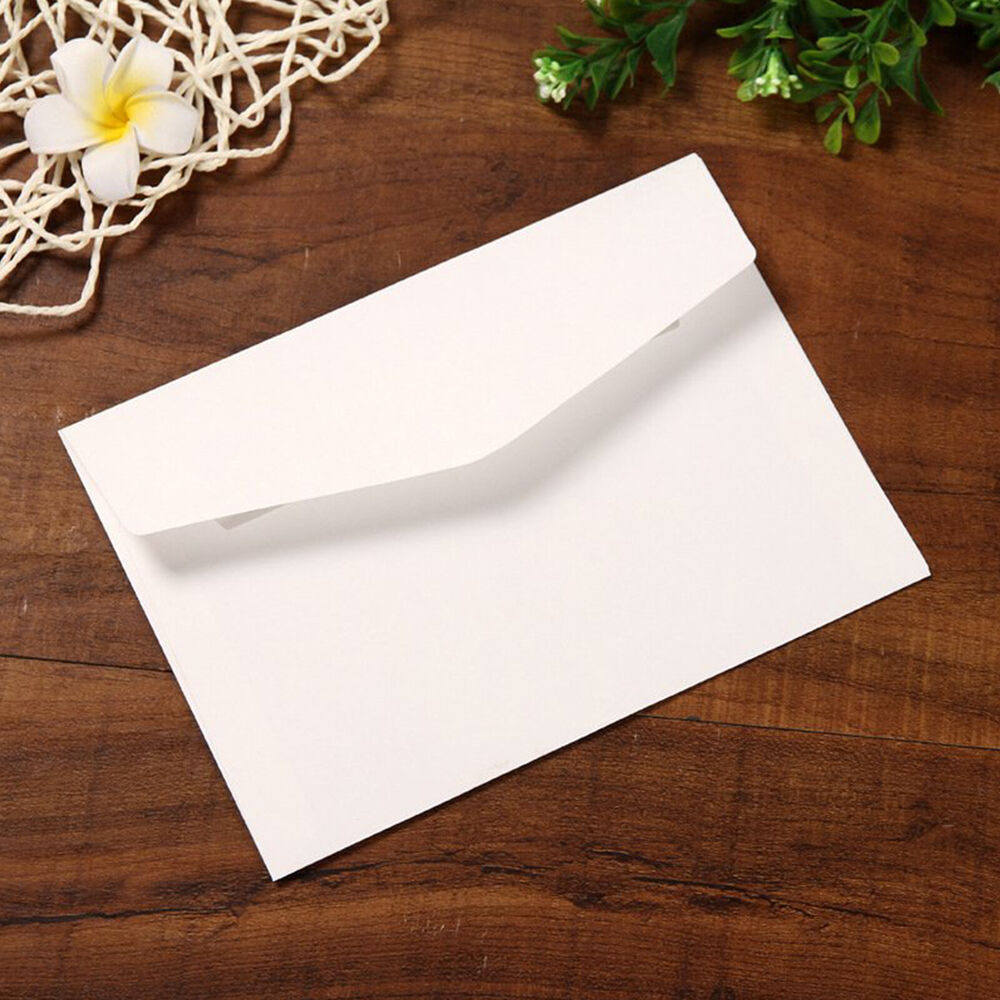 100PCS Mini Envelopes Small White Kraft Brown 82mm x 115mm Wedding RSVP Cards