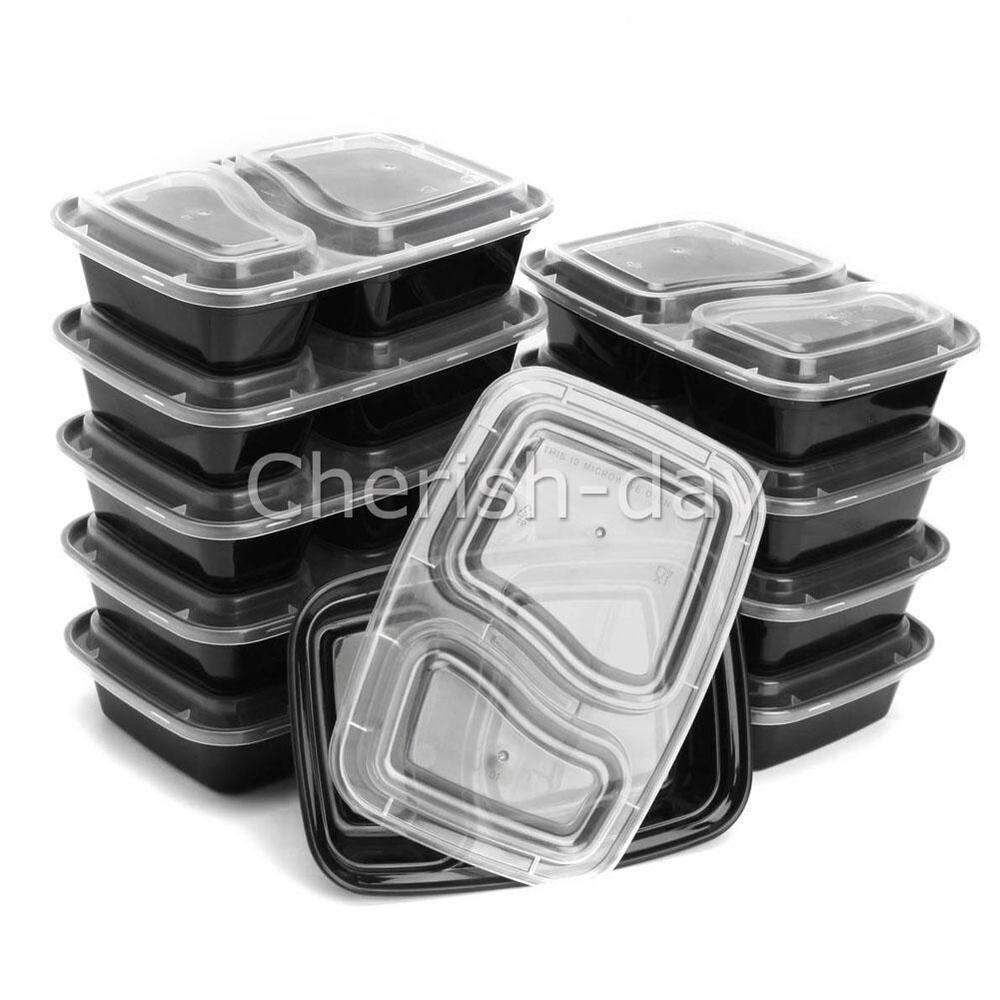 30PCS Meal Prep Food Containers Microwave Safe Lunch Storage Boxes+LIDS 1000ML