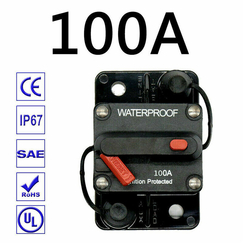 30A-300A AMP Circuit Breaker Dual Battery Manual Reset 12-48V DC Car Waterproof