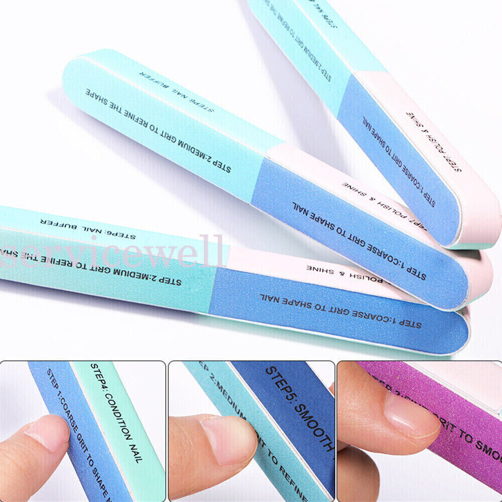 4x Professional Nail Sanding Block Straight Buffer Sand Surface Manicure