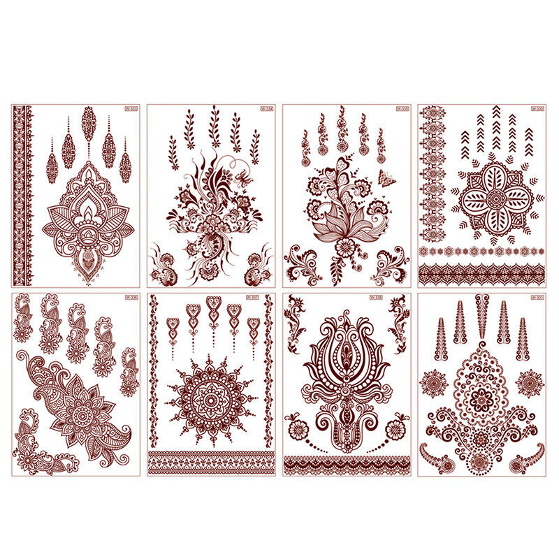 Temporary Tattoos Sticker Red Classic Henna Tattoo Tattoo Sticker Body Art 1pc