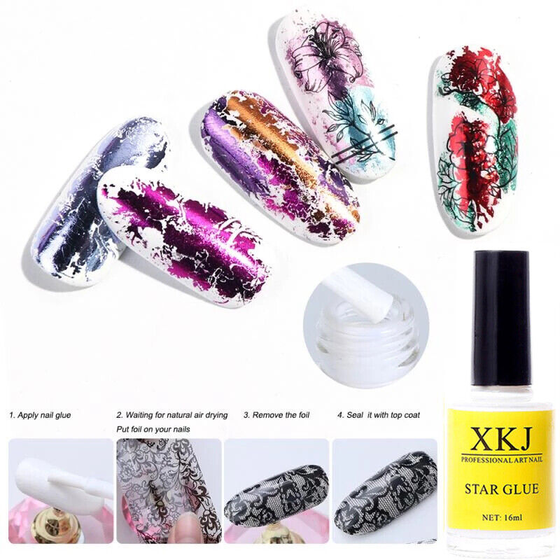 NEW 16ml Nail Glue For Transfer Foil Sticker Decals Polish UV Gel Manicure DIY