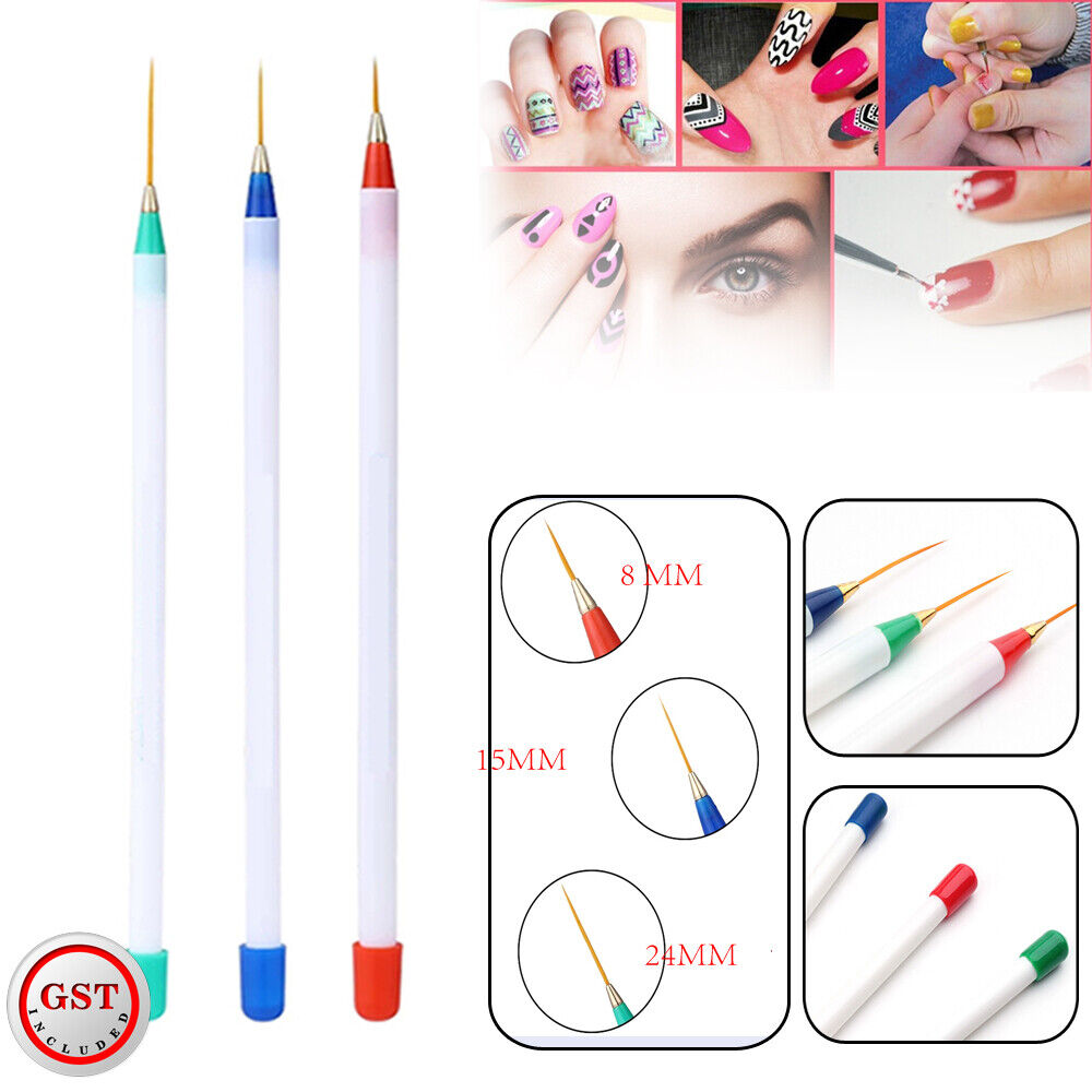 3/5Pc Acrylic Nail Art Liner Pen UV Gel Painting Drawing Brush Manicure Tool Kit