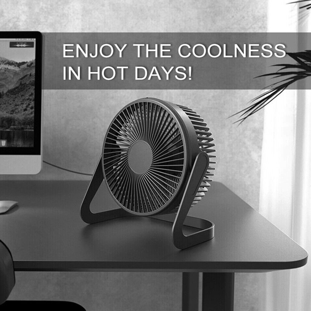 4inch Portable mini USB CoolingFan 360 degrees Small Desktop Desk Quiet Computer