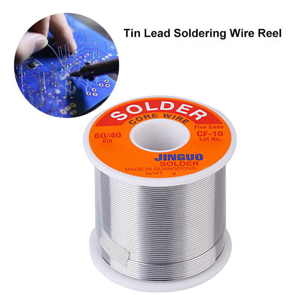 2x 60/40 Tin lead Solder Wire Rosin Core Soldering Kit Tool 2% Flux Reel 0.5mm-2mm