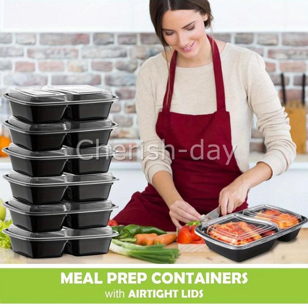 30PCS Meal Prep Food Containers Microwave Safe Lunch Storage Boxes+LIDS 1000ML