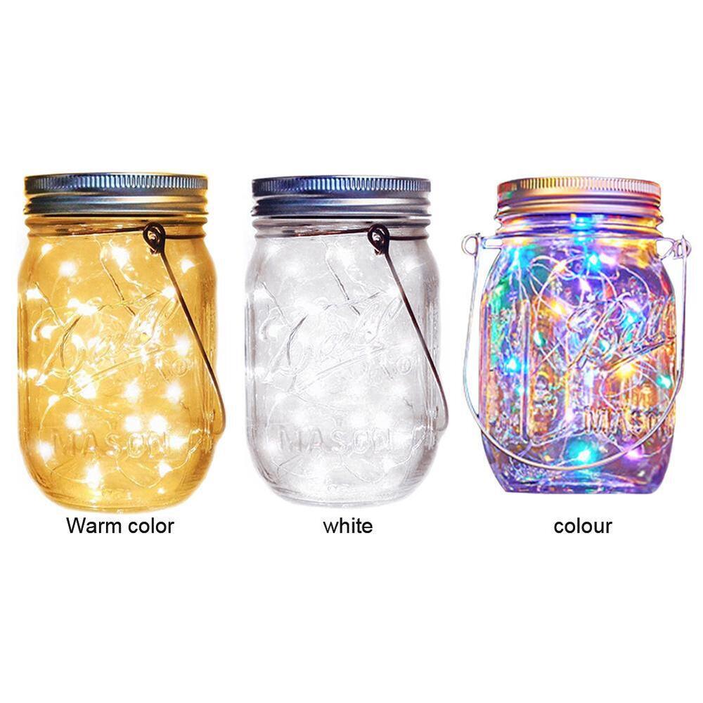 LED Solar Fairy Jar Light Party Wedding Garden Decor (Warm Light 2m)